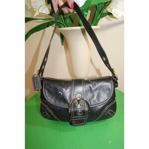 COACH Soho Black Leather Flap Bag F10188 (p500